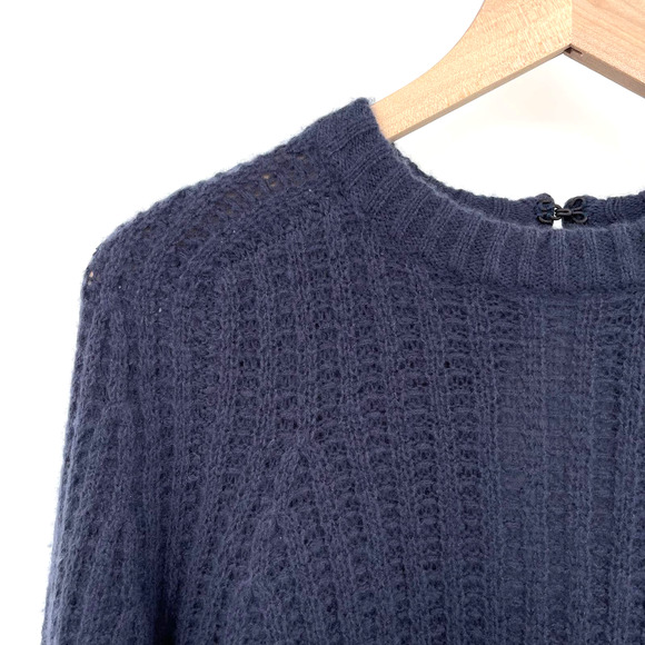 NWT 360 Cashmere Pamela Ribbed Wool & Cashmere Blend Sweater Prussian Sz XS Blue - Picture 4 of 14